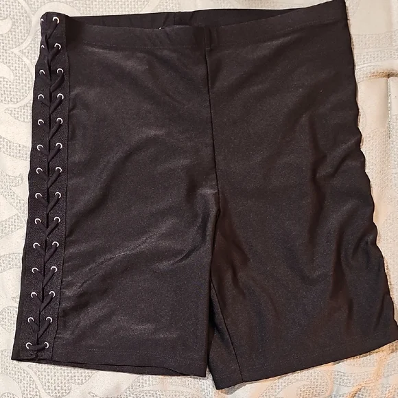 Forever 21 Shorts Forever Black Bike Shorts With Laceup